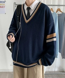 WARAIJOGO（ワライジョウゴ）の「Vネックラインスクールニットセーター（ニット/セーター）」