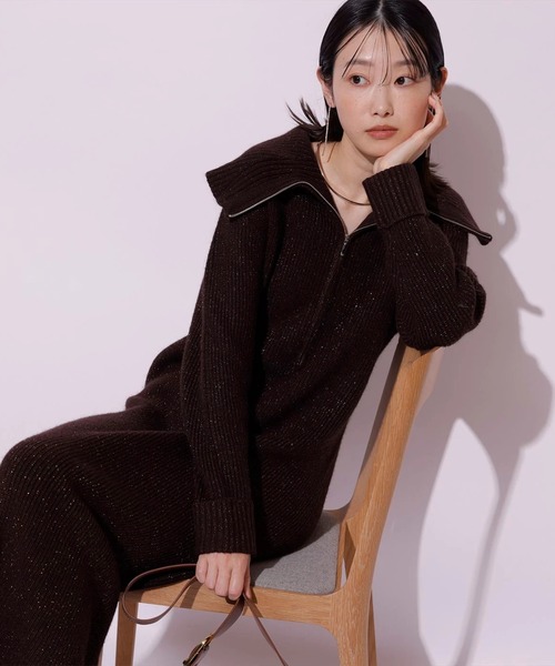 ハーフジップニットワンピース（ワンピース）｜Mystrada（マイ