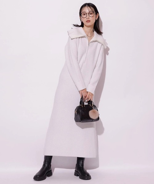 ハーフジップニットワンピース（ワンピース）｜Mystrada（マイ