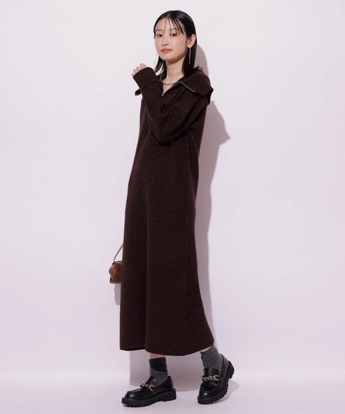 ハーフジップニットワンピース（ワンピース）｜Mystrada（マイ