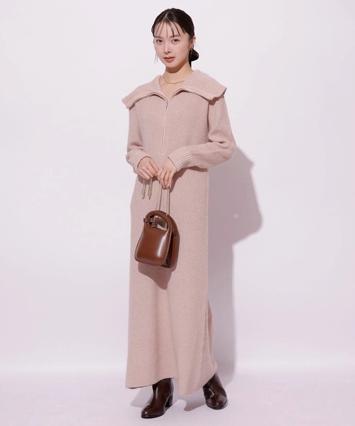 ハーフジップニットワンピース（ワンピース）｜Mystrada（マイ