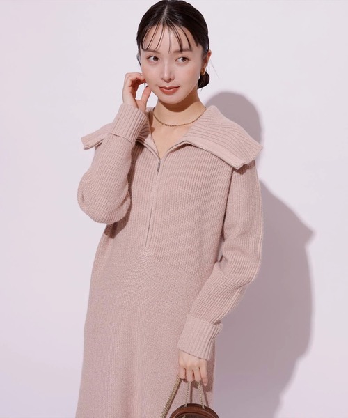 Mystrada ハーフジップニットワンピース ハーフジップニットワンピース（ワンピース）｜Mystrada（マイ