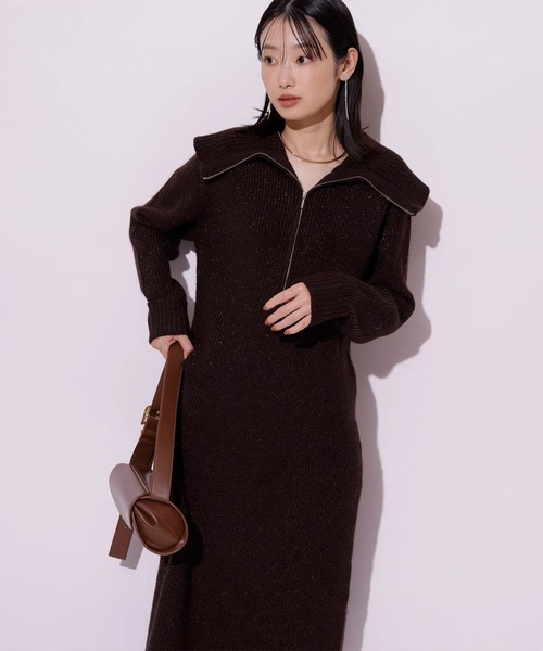ハーフジップニットワンピース（ワンピース）｜Mystrada（マイ