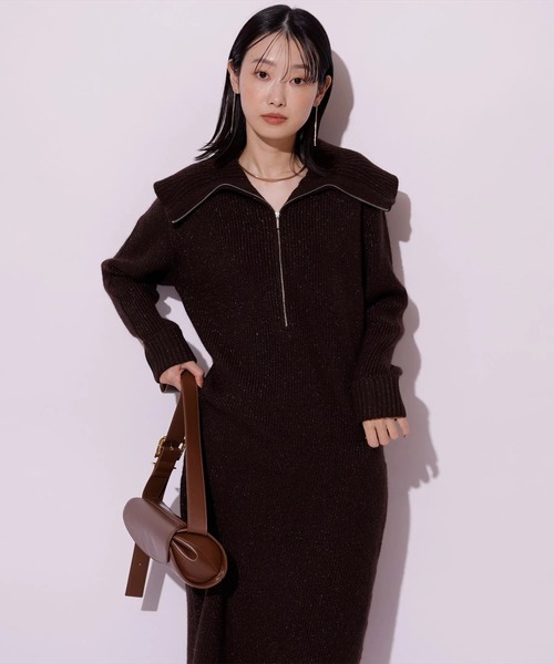 ハーフジップニットワンピース（ワンピース）｜Mystrada（マイ