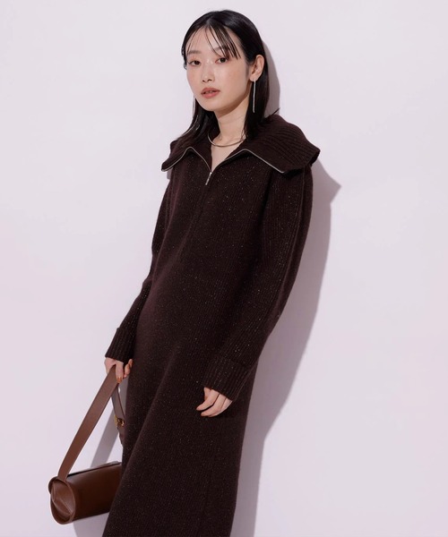 ハーフジップニットワンピース（ワンピース）｜Mystrada（マイ