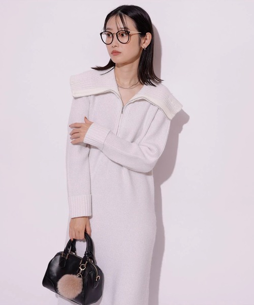 ハーフジップニットワンピース（ワンピース）｜Mystrada（マイ