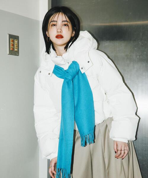 SENSE OF PLACE by URBAN RESEARCH（センスオブプレイスバイアーバンリサーチ）の「フーデット2wayショートダウン（ダウンジャケット/コート・レディース・チャコールグレー/ブラウン/オフホワイト・ONE）」の2枚目の写真