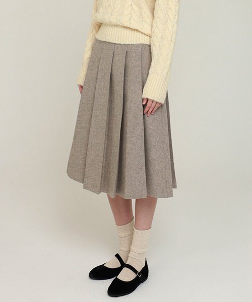 LINGSEOUL（リングソウル）の「wool pintuck skirt-ash brown（スカート・レディース・その他・SMALL/MEDIUM）」の5枚目の写真