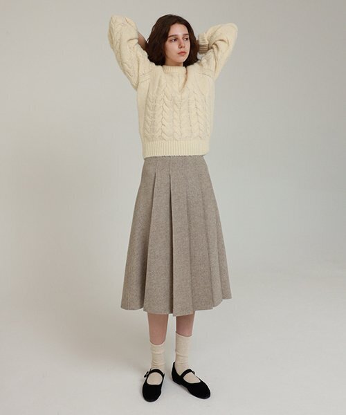 LINGSEOUL（リングソウル）の「wool pintuck skirt-ash brown（スカート・レディース・その他・SMALL/MEDIUM）」の6枚目の写真