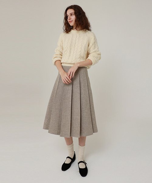 LINGSEOUL（リングソウル）の「wool pintuck skirt-ash brown（スカート・レディース・その他・SMALL/MEDIUM）」の7枚目の写真