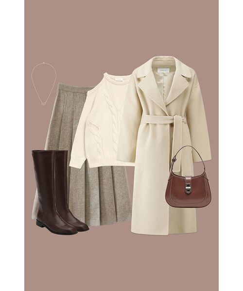 LINGSEOUL（リングソウル）の「wool pintuck skirt-ash brown（スカート・レディース・その他・SMALL/MEDIUM）」の4枚目の写真