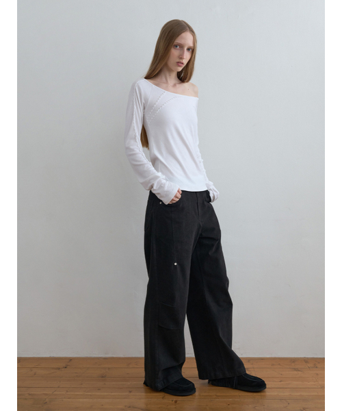 Kijun(キジュン)の「Pleated Knee Wide Pants Black(その他パンツ・レディース・その他・SMALL/MEDIUM)」の2枚目の写真