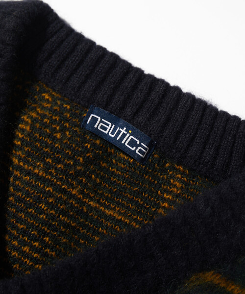 FREAK'S STORE(フリークスストア)の「NAUTICA/ノーティカ モヘア ウィンドチェック Vネックプルオーバー(ニット/セーター・レディース・グリーン/イエロー・フリ-)」の5枚目の写真