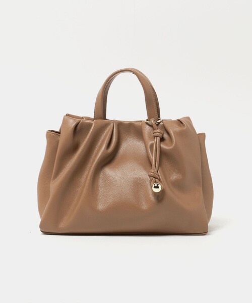 green label relaxing（グリーンレーベルリラクシング）の「タック トートバッグ（トートバッグ・レディース・オフホワイト/ブラウン系/ブラック・FREE）」の8枚目の写真