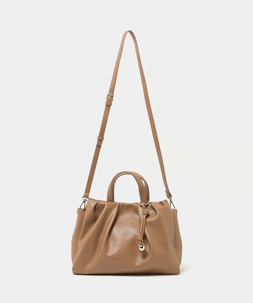 green label relaxing（グリーンレーベルリラクシング）の「タック トートバッグ（トートバッグ・レディース・オフホワイト/ブラウン系/ブラック・FREE）」の9枚目の写真