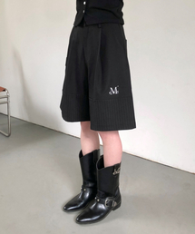 ピストルバックレザー ダブルクロス ブーツカットコットンパンツ