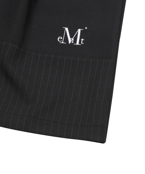 MUCENT(ムセント)の「モダントストライプ配色ワイドピンタックハーフパンツ(その他パンツ・レディース・ブラック・FREE)」の7枚目の写真
