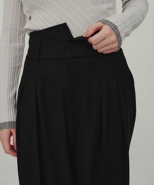 CITY TOKYO（シティトウキョウ）の「High Waist Trousers/ハイウエストトラウザー/ワイドパンツ（その他パンツ・レディース・チャコールグレー/ブラック・1/2）」の8枚目の写真