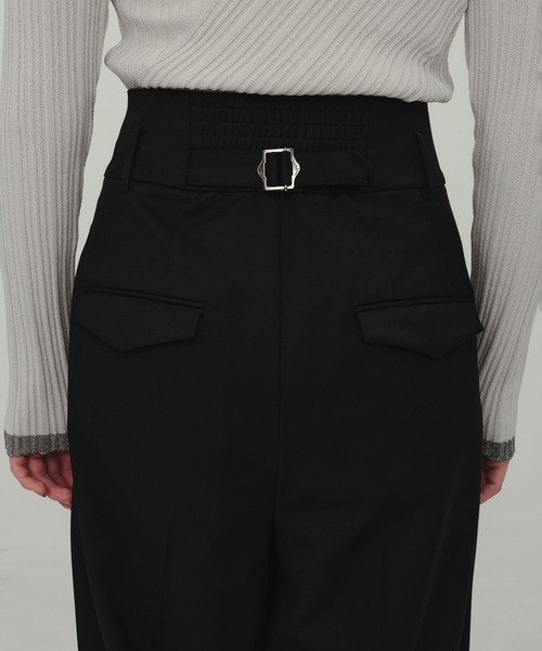 CITY TOKYO（シティトウキョウ）の「High Waist Trousers/ハイウエストトラウザー/ワイドパンツ（その他パンツ・レディース・チャコールグレー/ブラック・1/2）」の10枚目の写真