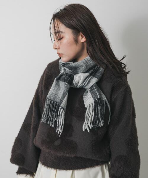 PPFM チェック ストール フリンジ付き PPFM チェック ストール フリンジ付き PPFM チェック ストール