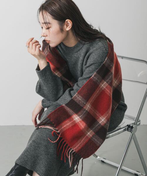 SENSE OF PLACE by URBAN RESEARCH（センスオブプレイスバイアーバンリサーチ）の「チェックフリンジストール（マフラー・レディース・その他1/その他2/その他3・ONE）」の12枚目の写真
