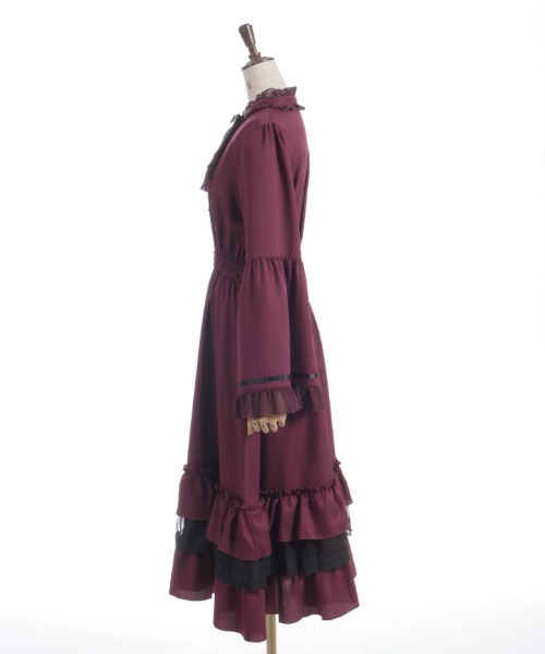 axes femme（アクシーズファム）の「ジャボブローチ付ロングワンピース（ワンピース・レディース・キナリ/ワイン/ブラック・MEDIUM）」の17枚目の写真