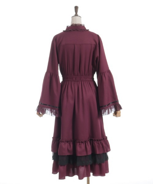 axes femme（アクシーズファム）の「ジャボブローチ付ロングワンピース（ワンピース・レディース・キナリ/ワイン/ブラック・MEDIUM）」の18枚目の写真