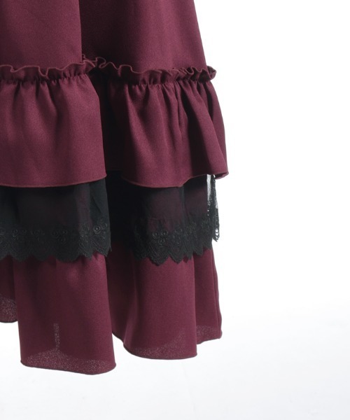 axes femme（アクシーズファム）の「ジャボブローチ付ロングワンピース（ワンピース・レディース・キナリ/ワイン/ブラック・MEDIUM）」の20枚目の写真