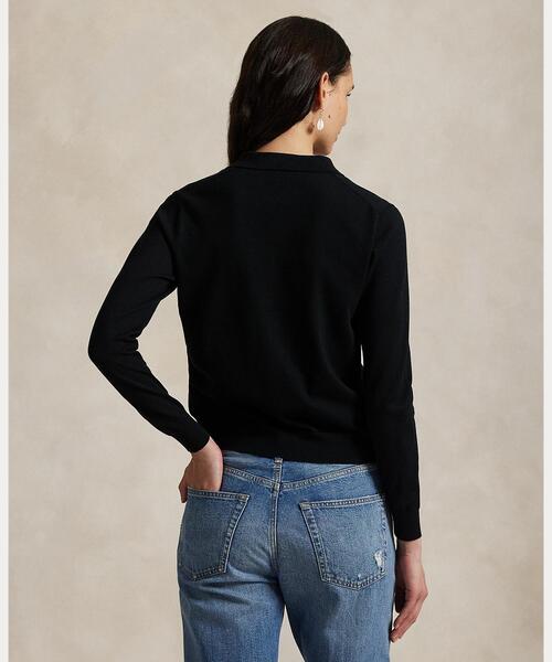 POLO RALPH LAUREN(ポロ ラルフ ローレン)の「ポロカラー ボタンド カーディガン(カーディガン/ボレロ・レディース・ブラック系1・S/XXS/XS/XL/M/L)」の3枚目の写真