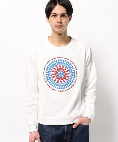 OUTLET（アウトレット）の「【Ciaopanic】LOVEPEACE丸ロゴ（Tシャツ/カットソー・メンズ・オフホワイト/グレー・MEDIUM/LARGE）」の2枚目の写真