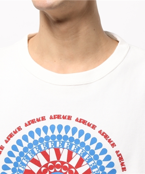 OUTLET（アウトレット）の「【Ciaopanic】LOVEPEACE丸ロゴ（Tシャツ/カットソー・メンズ・オフホワイト/グレー・MEDIUM/LARGE）」の5枚目の写真