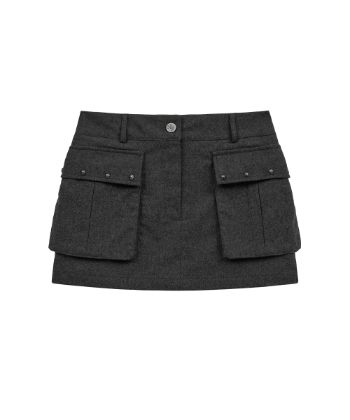 Midnight Move(ミッドナイトムーブ)の「wool pk skirt (dark grey)(スカート・レディース・その他・SMALL/MEDIUM)」の2枚目の写真