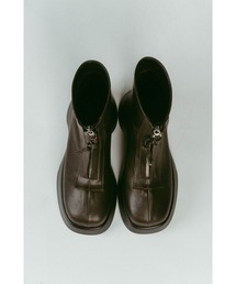 front zip platform boots