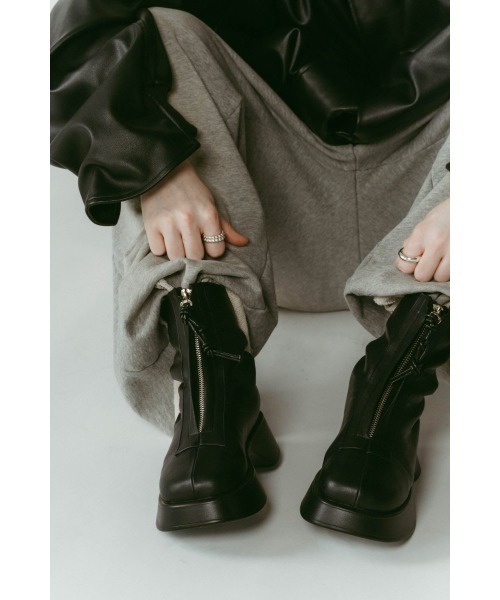 Knuth Marf(クヌースマーフ)の「front zip platform boots(ブーツ・レディース・ブラウン/ブラック・23cm/24cm/25cm)」の8枚目の写真