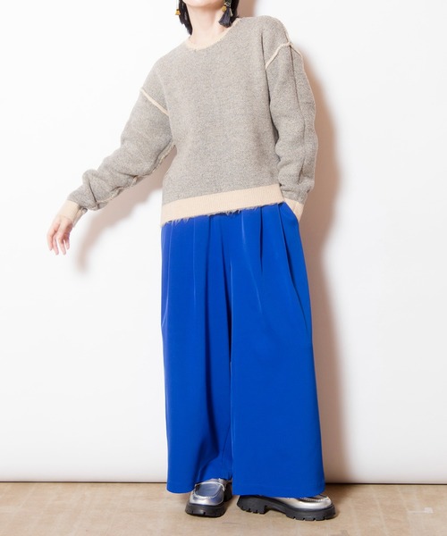 OSMOSIS（オズモーシス）の「タックワイドパンツ（その他パンツ・レディース・ブラック/ブルー/グレー/オレンジ・ONE SIZE）」の6枚目の写真