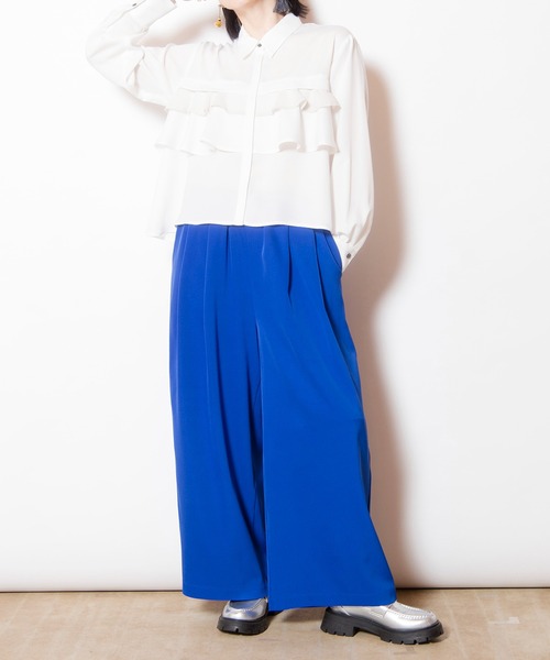 OSMOSIS（オズモーシス）の「タックワイドパンツ（その他パンツ・レディース・ブラック/ブルー/グレー/オレンジ・ONE SIZE）」の9枚目の写真