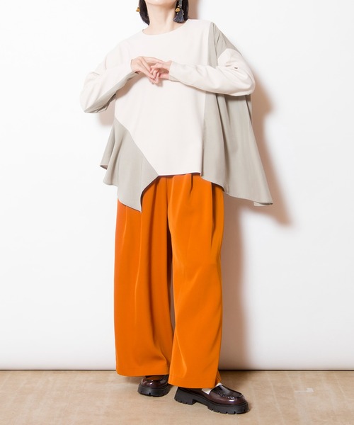 OSMOSIS（オズモーシス）の「タックワイドパンツ（その他パンツ・レディース・ブラック/ブルー/グレー/オレンジ・ONE SIZE）」の14枚目の写真