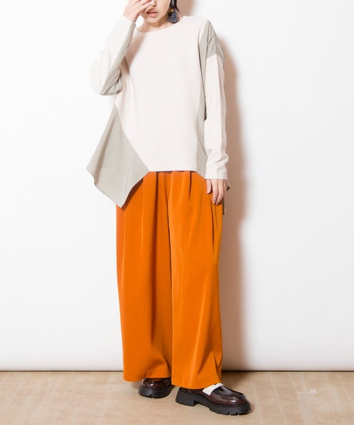 OSMOSIS（オズモーシス）の「タックワイドパンツ（その他パンツ・レディース・ブラック/ブルー/グレー/オレンジ・ONE SIZE）」の15枚目の写真