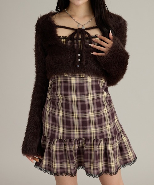 apres jour mignon(アプレジュールミニョン)の「アソートキャミワンピース(ワンピース・レディース・杢グレー/グレー/ブラック系その他2/ボルドー・フリー/LARGE)」の4枚目の写真