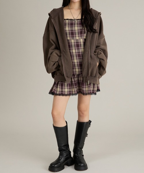 apres jour mignon(アプレジュールミニョン)の「アソートキャミワンピース(ワンピース・レディース・杢グレー/グレー/ブラック系その他2/ボルドー・フリー/LARGE)」の7枚目の写真