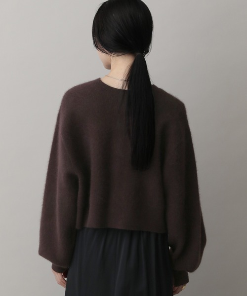 A part by（アパートバイ）の「CNラクーンコンクルーカーディガン（カーディガン/ボレロ・レディース・ブラウン/チャコールグレー/ブルー系その他5/ライトベージュ・FREE）」の7枚目の写真