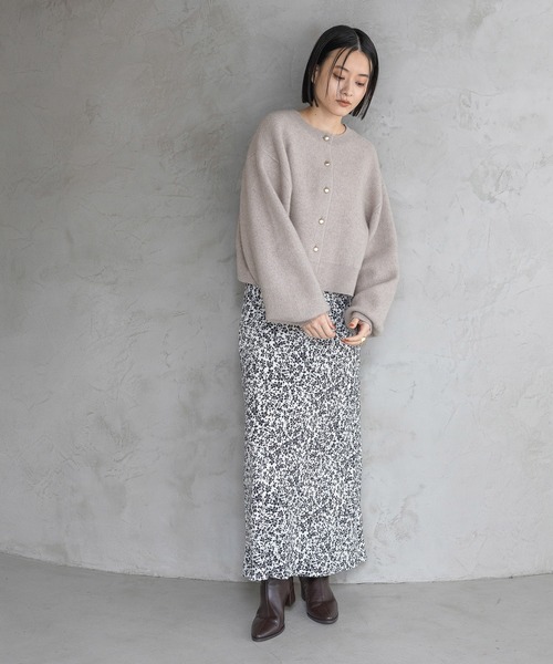 A part by（アパートバイ）の「CNラクーンコンクルーカーディガン（カーディガン/ボレロ・レディース・ブラウン/チャコールグレー/ブルー系その他5/ライトベージュ・FREE）」の10枚目の写真