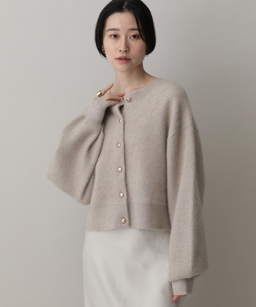 A part by（アパートバイ）の「CNラクーンコンクルーカーディガン（カーディガン/ボレロ・レディース・ブラウン/チャコールグレー/ブルー系その他5/ライトベージュ・FREE）」の20枚目の写真