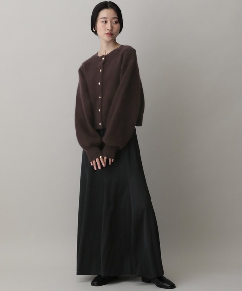 CNラクーンコンカーディガン　ブラウン CNラクーンコンクルーカーディガン（カーディガン/ボレロ）｜A part by