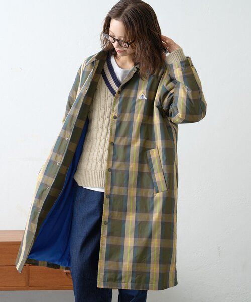 GEVACO（ゲバコ）の「【GEVACO】中綿ステンカラーロングコート（ステンカラーコート・レディース・カーキ/ブルー/ネイビー・LARGE/ONE SIZE）」の2枚目の写真