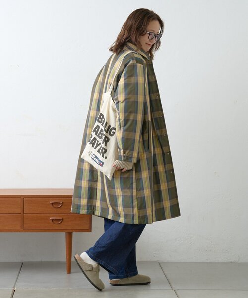 GEVACO（ゲバコ）の「【GEVACO】中綿ステンカラーロングコート（ステンカラーコート・レディース・カーキ/ブルー/ネイビー・LARGE/ONE SIZE）」の7枚目の写真