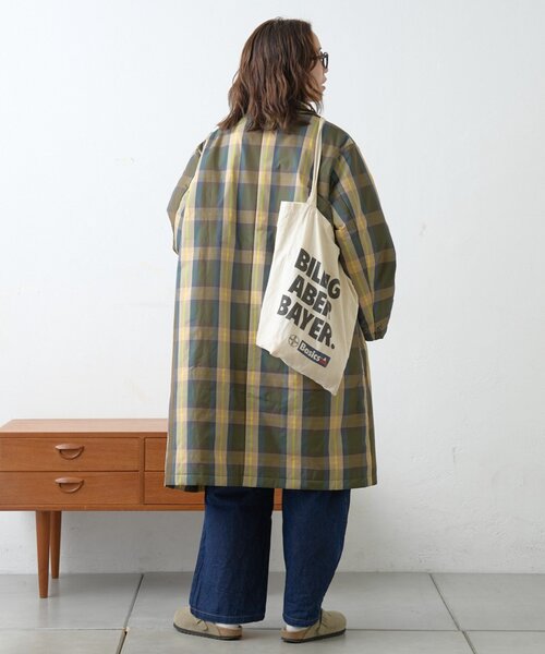 GEVACO（ゲバコ）の「【GEVACO】中綿ステンカラーロングコート（ステンカラーコート・レディース・カーキ/ブルー/ネイビー・LARGE/ONE SIZE）」の8枚目の写真