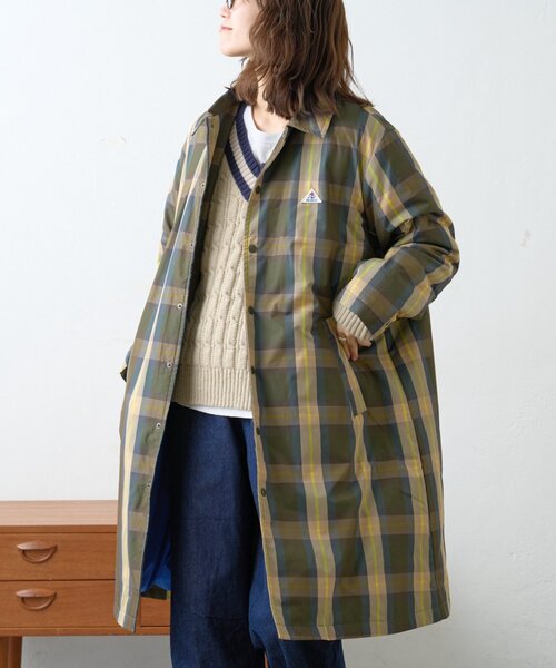 GEVACO（ゲバコ）の「【GEVACO】中綿ステンカラーロングコート（ステンカラーコート・レディース・カーキ/ブルー/ネイビー・LARGE/ONE SIZE）」の10枚目の写真