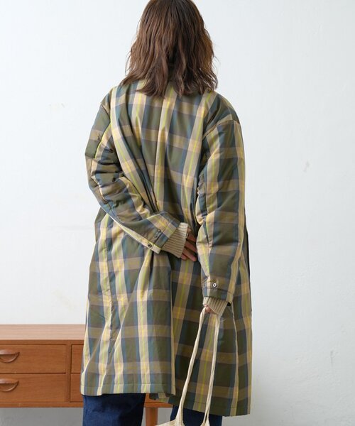 GEVACO（ゲバコ）の「【GEVACO】中綿ステンカラーロングコート（ステンカラーコート・レディース・カーキ/ブルー/ネイビー・LARGE/ONE SIZE）」の11枚目の写真