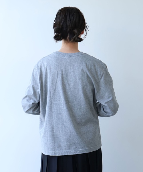 bulle de savon(ビュルデサボン)の「うさぎりんご刺繍 ロンT(Tシャツ/カットソー・レディース・ホワイト/グレー・FREE)」の22枚目の写真